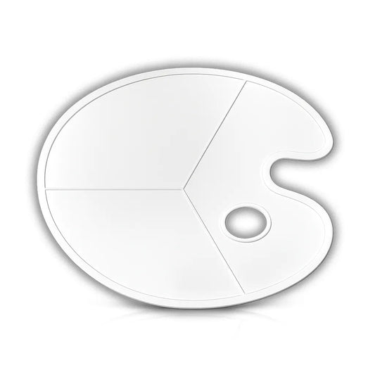 3-Section Oval Paint Mixing Palette