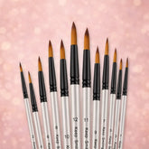Keep Smiling Paint Brush Set | White Round | 12 Pcs