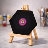 Easel with Hexagon Black Canvas
