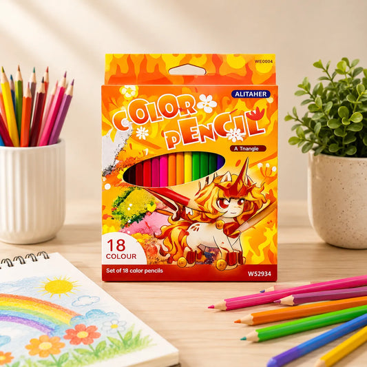 18 Colors Premium Triangular Color Pencils Set