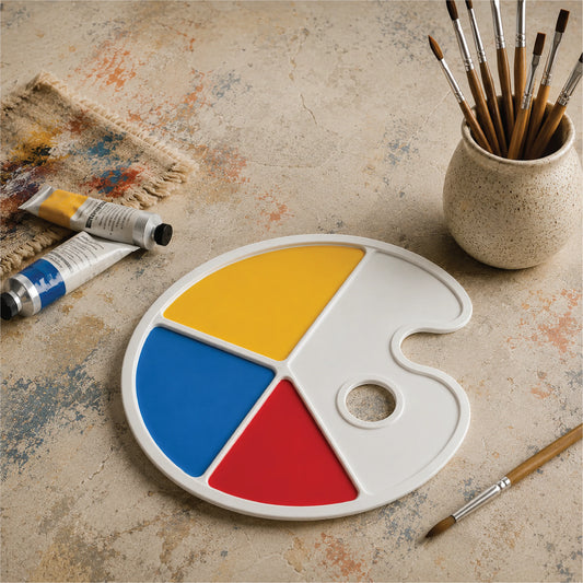 3-Section Oval Paint Mixing Palette