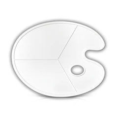 3-Section Oval Paint Mixing Palette