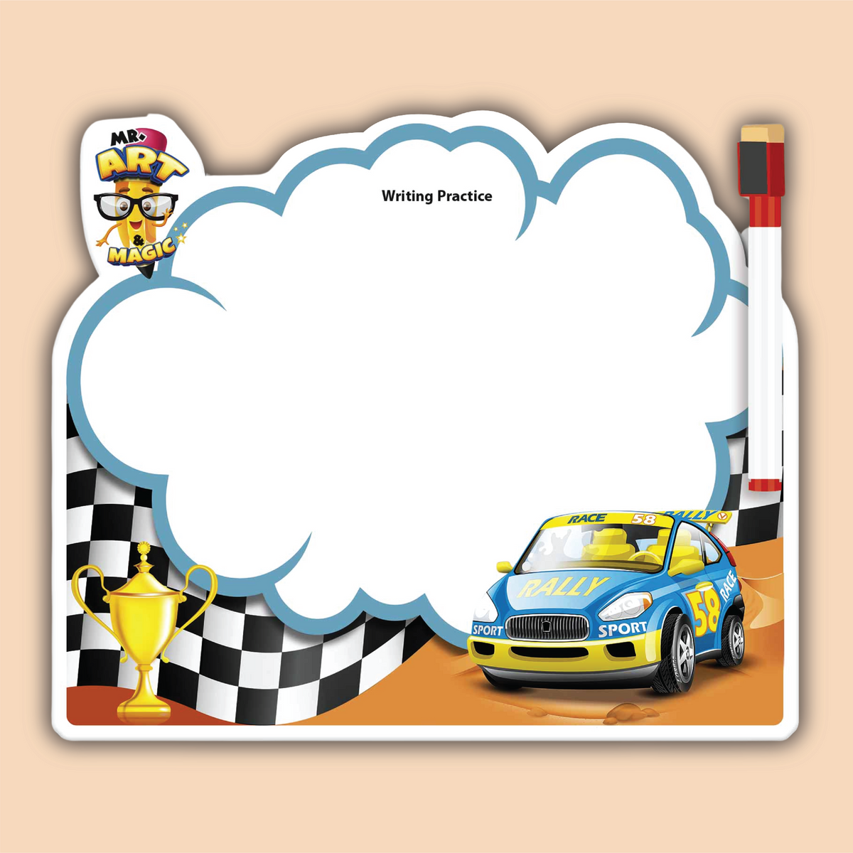 Small Sports Car Shape Whiteboard