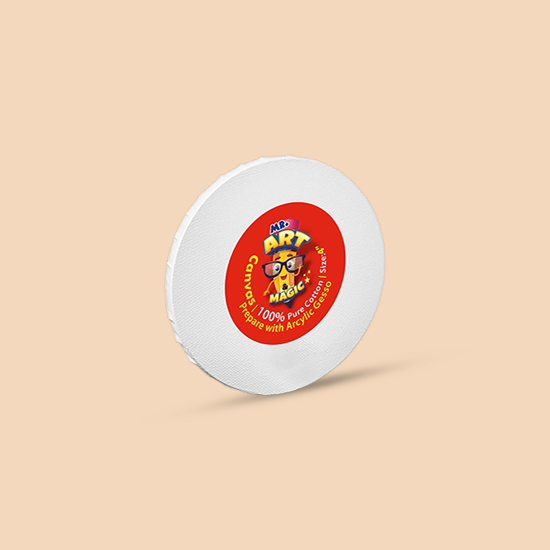 4-inches Round White Canvas Board