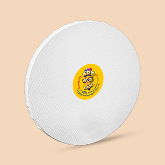 16-inches Round White Canvas Board