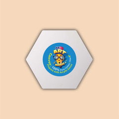 6-Inch White Hexagon Canvas Board
