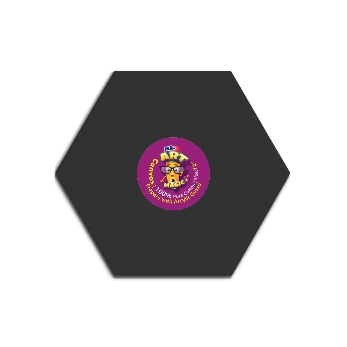 Hexagon Black Canvas Board