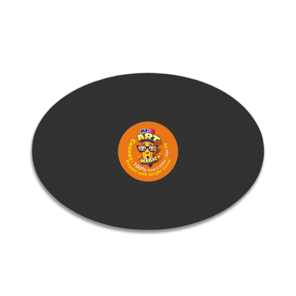 Oval Black Canvas Board