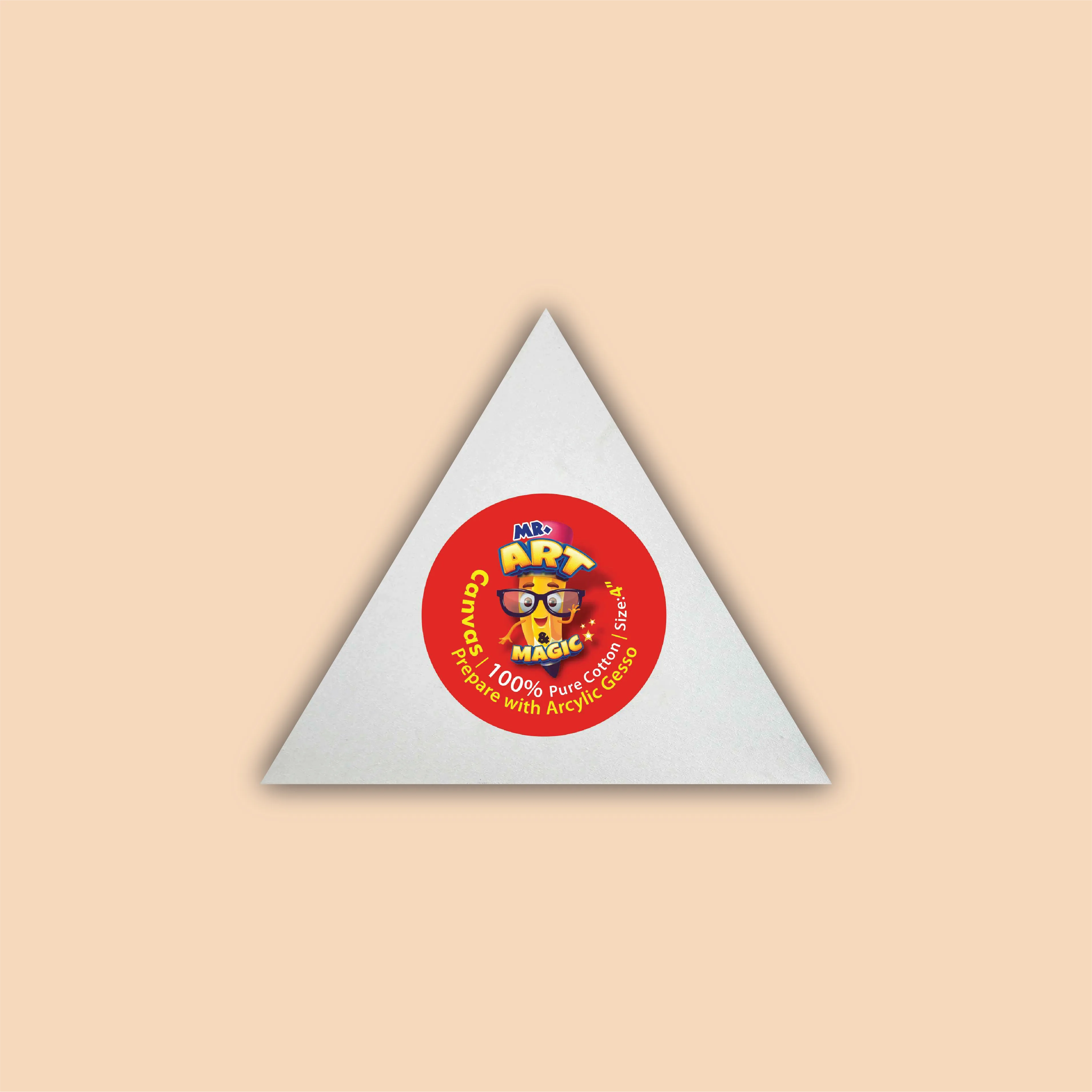 4-Inch White Triangle Canvas Board
