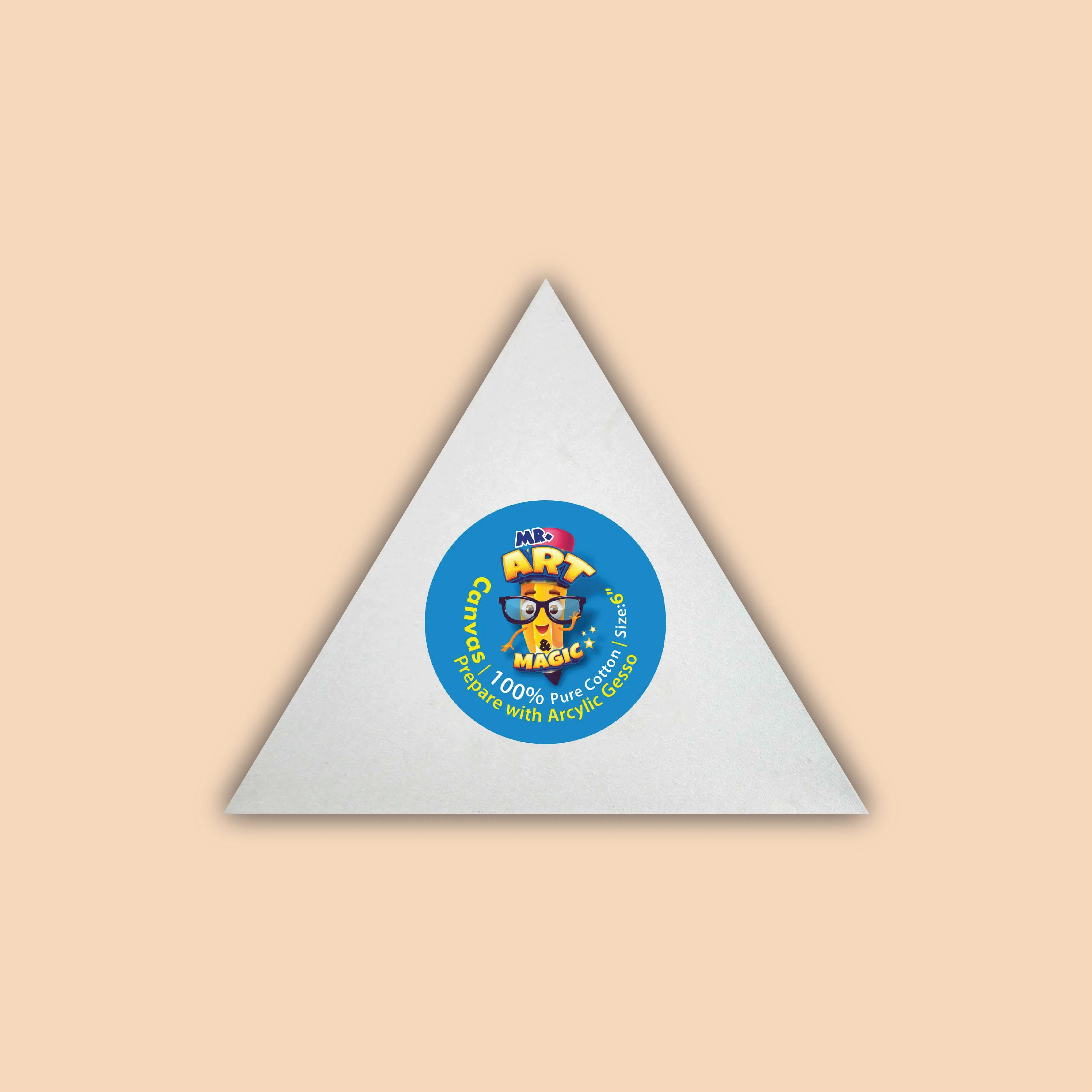 6-Inch White Triangle Canvas Board
