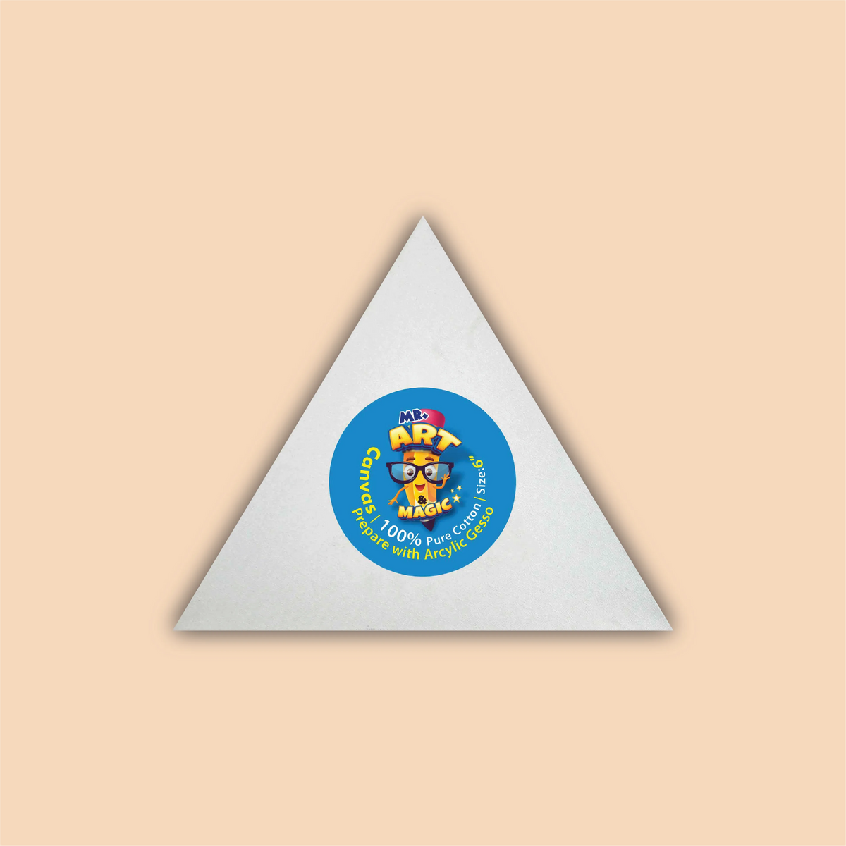 6-Inch White Triangle Canvas Board
