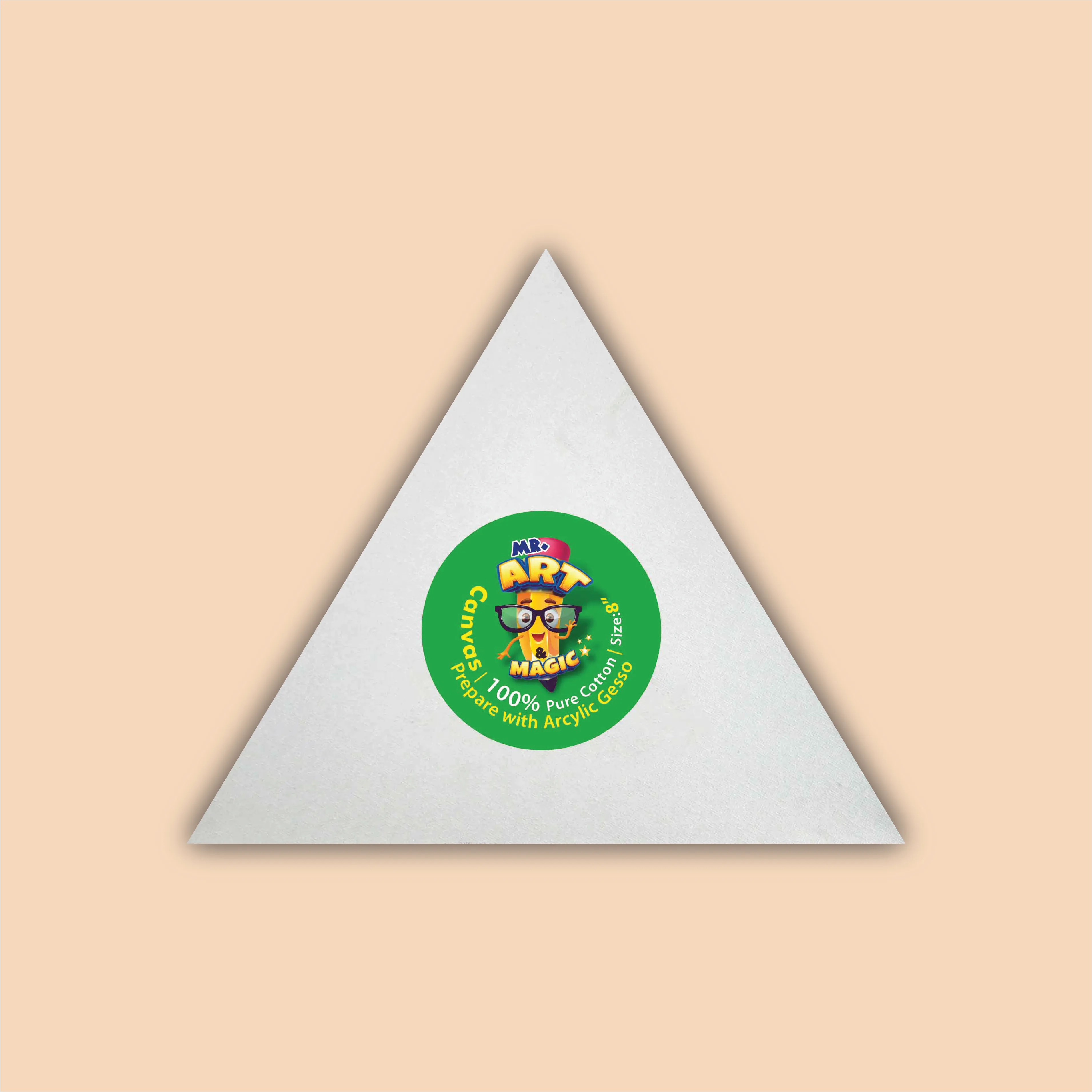 8-Inch White Triangle Canvas Board
