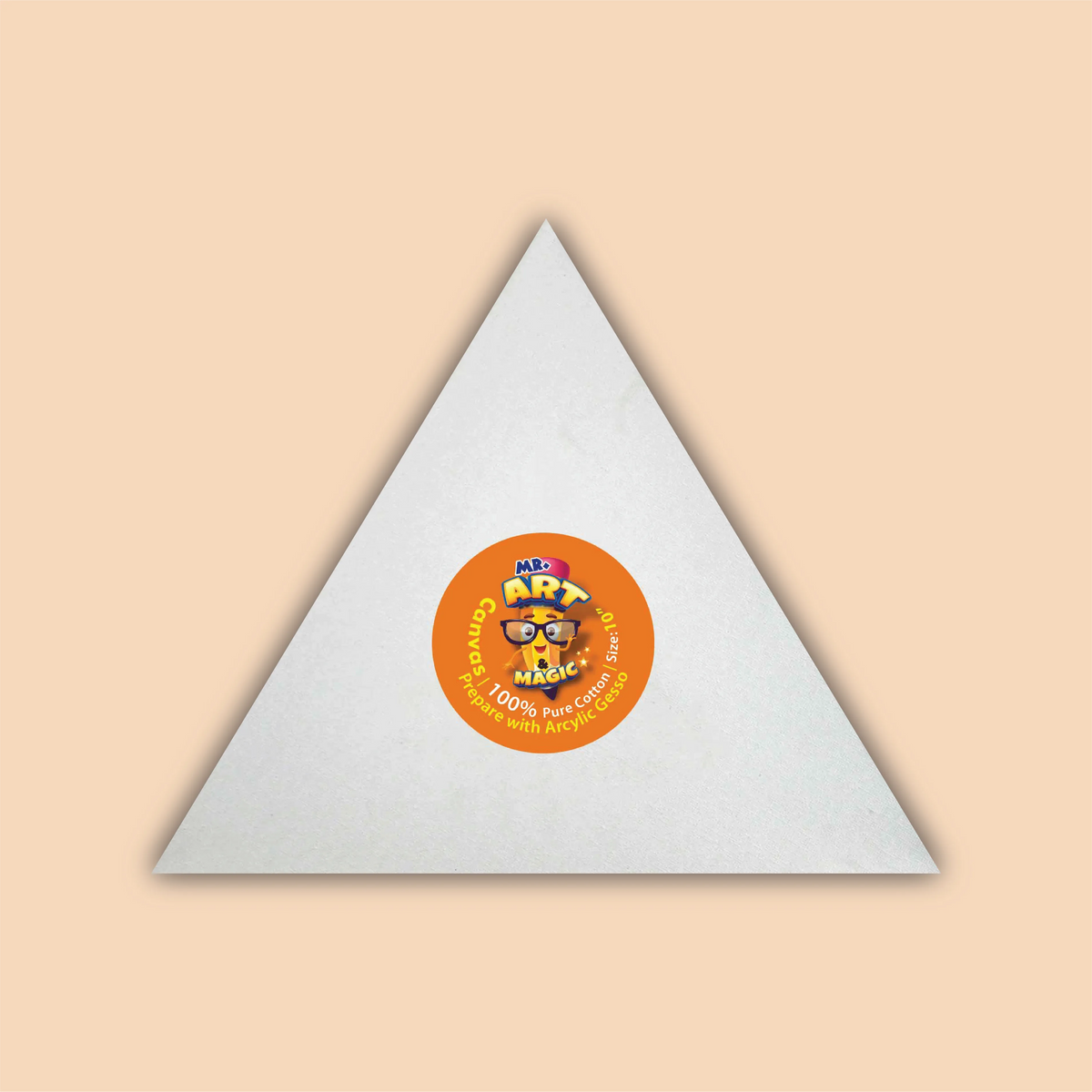 10-Inch White Triangle Canvas Board
