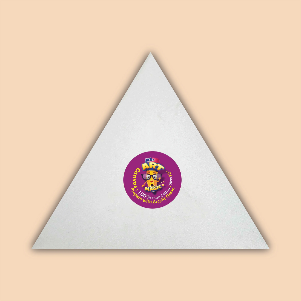 12-Inch White Triangle Canvas Board
