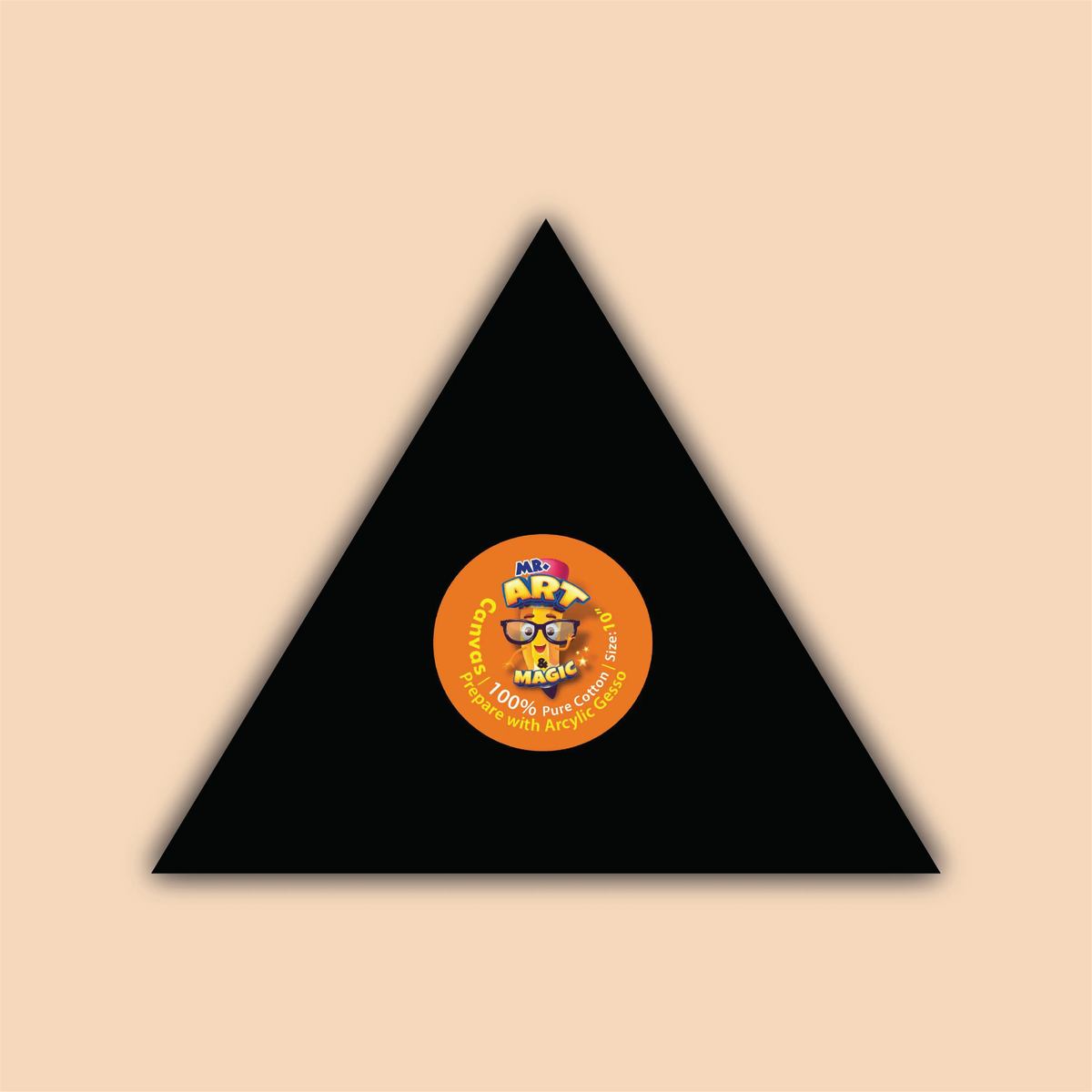 10-Inch Black Triangle Canvas Board
