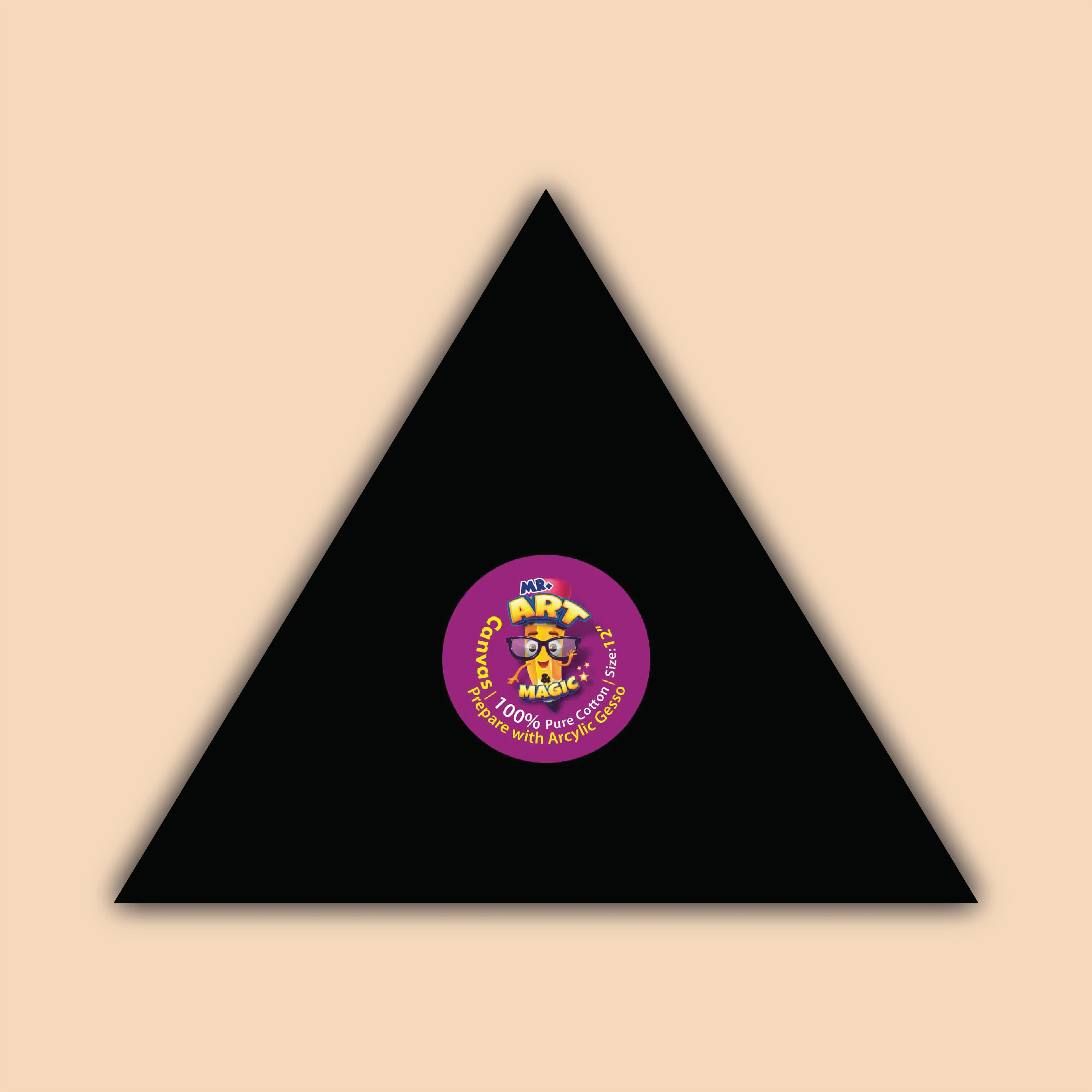 12-Inch Black Triangle Canvas Board
