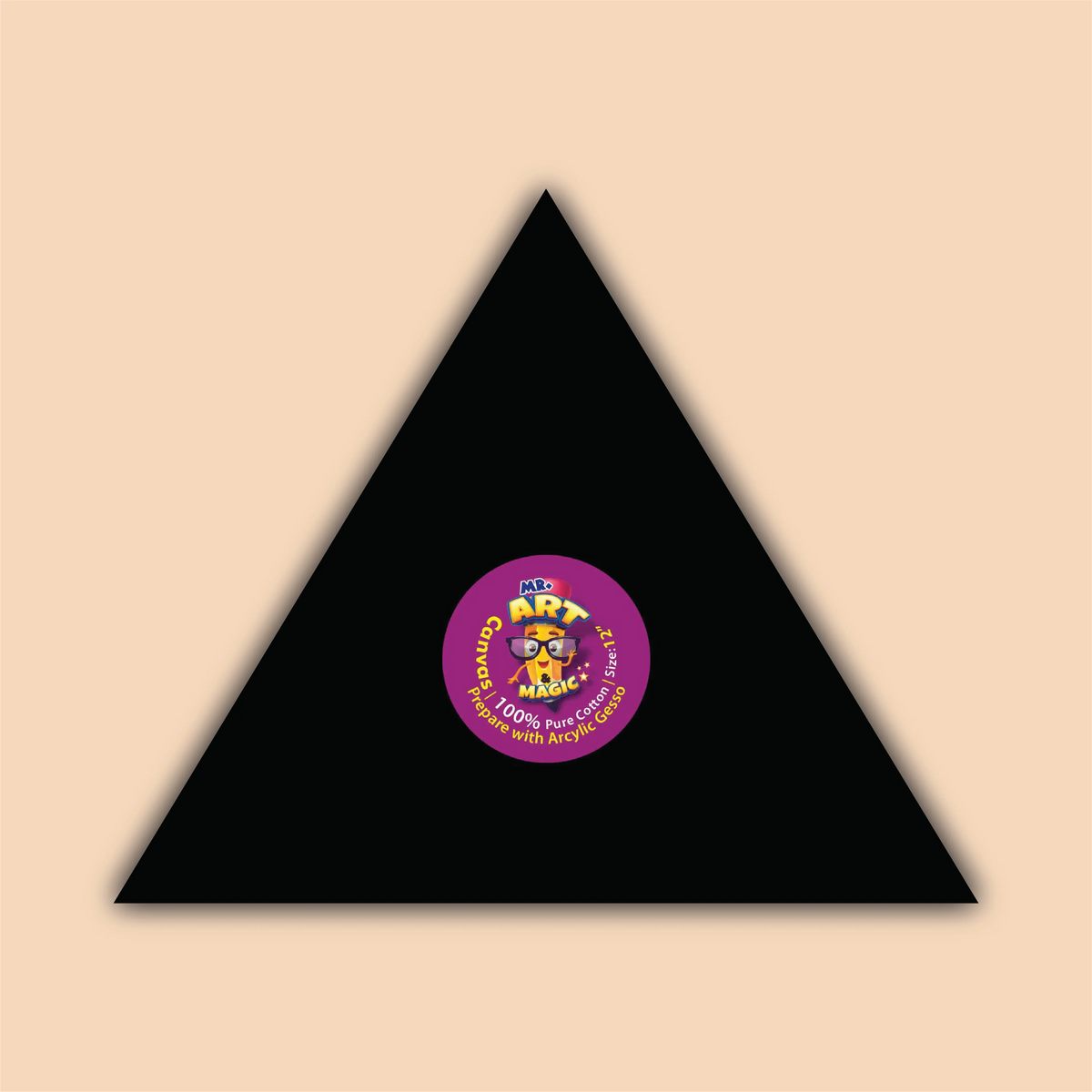 12-Inch Black Triangle Canvas Board
