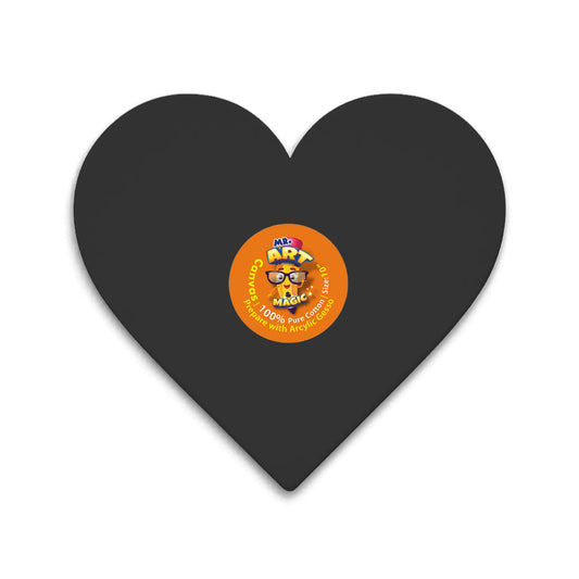 Heart Black Canvas Board