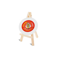 Easel with Round White Canvas