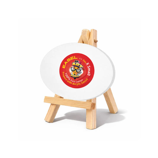 Easel with Oval White Canvas
