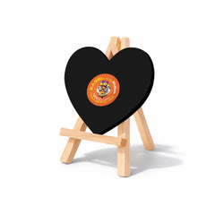 Easel with Heart Black Canvas