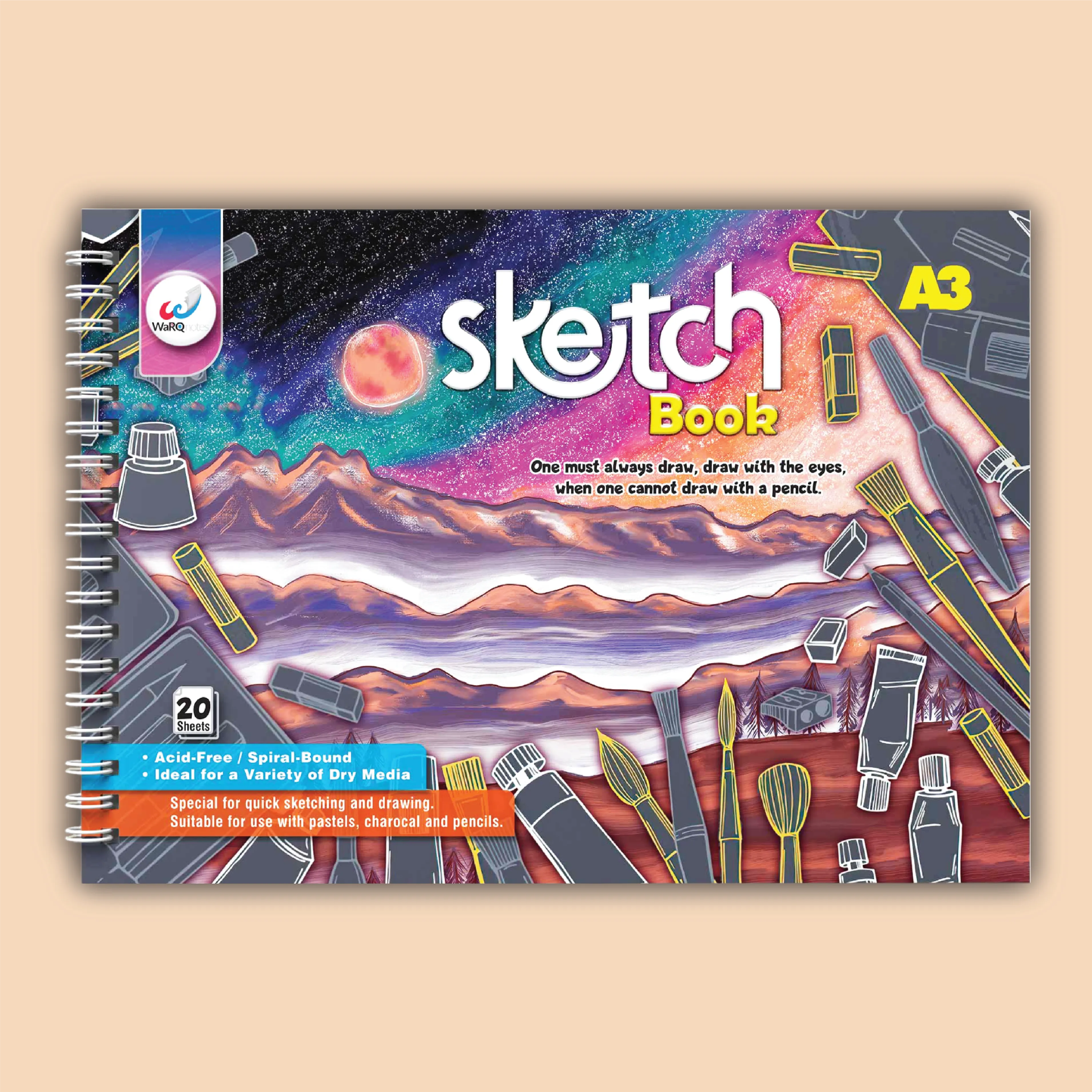 20 Pages A3 Sketchbook