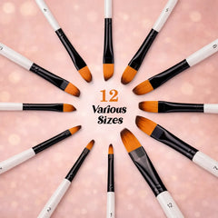 Keep Smiling Paint Brush Set | White Round | 12 Pcs