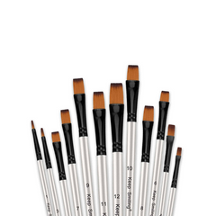 Keep Smiling Paint Brush Set | White Flat| 12 Pcs