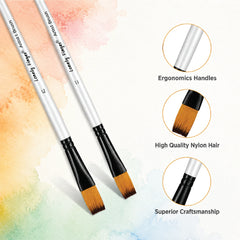 Keep Smiling Paint Brush Set | White Flat| 12 Pcs