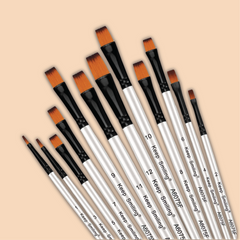Keep Smiling Paint Brush Set | White Flat| 12 Pcs