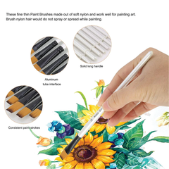 Keep Smiling Paint Brush Set | White Flat| 12 Pcs