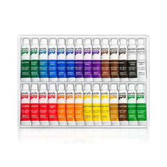 Paint & Brush Combo Bundle | 24 Acrylic Paints + Palette + Brush Set | 10% Off