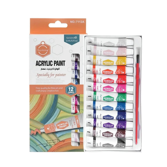 12 Colors Acrylic Paint Set | 12ml Tubes