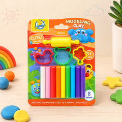 8 Colors Kids Modeling Clay Set with Mold Cutters & Rolling Pin
