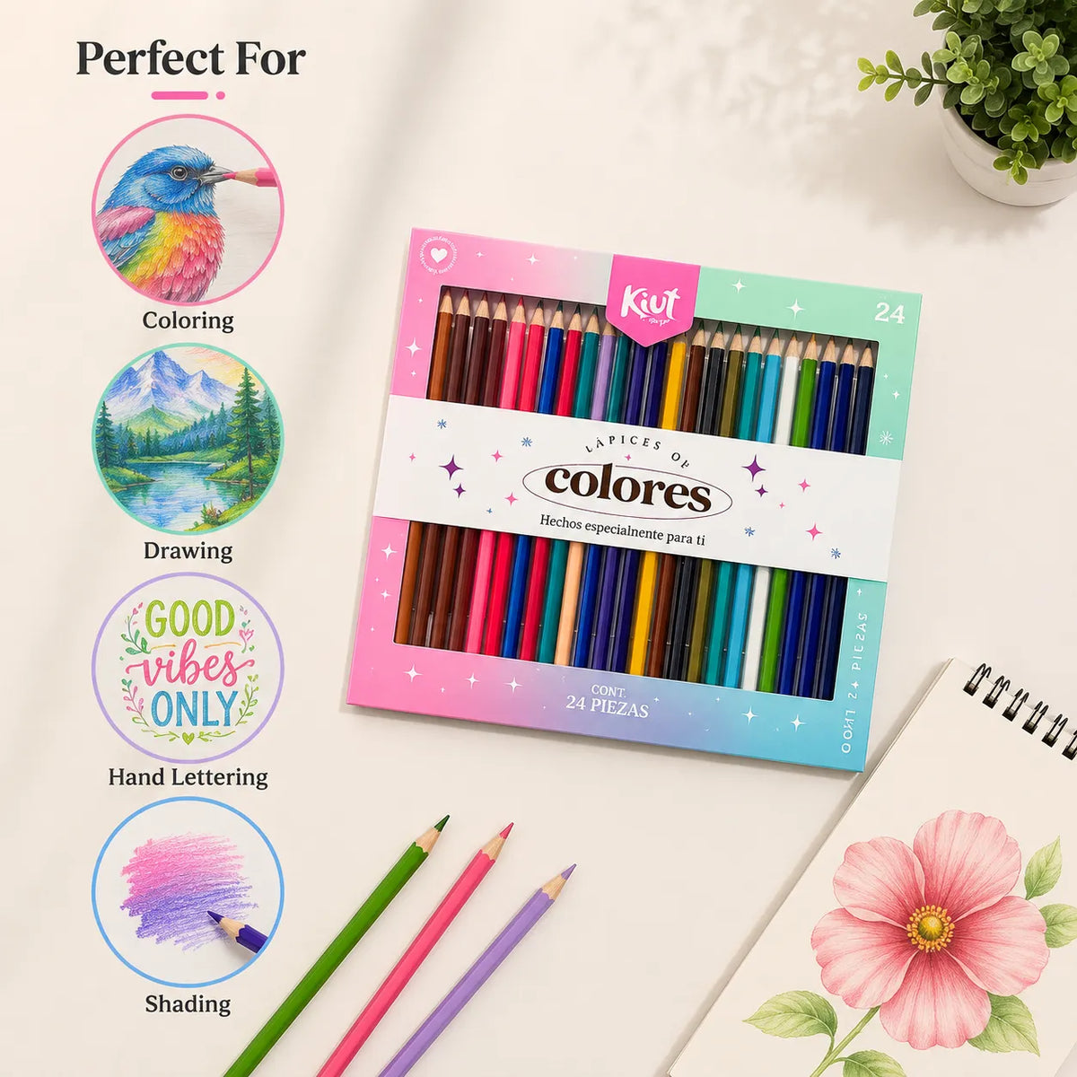 24 Premium Colored Pencils Set-Perfect Art Supplies
