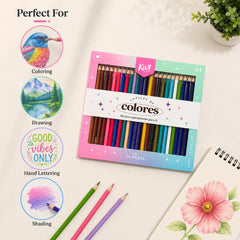24 Premium Colored Pencils Set-Perfect Art Supplies