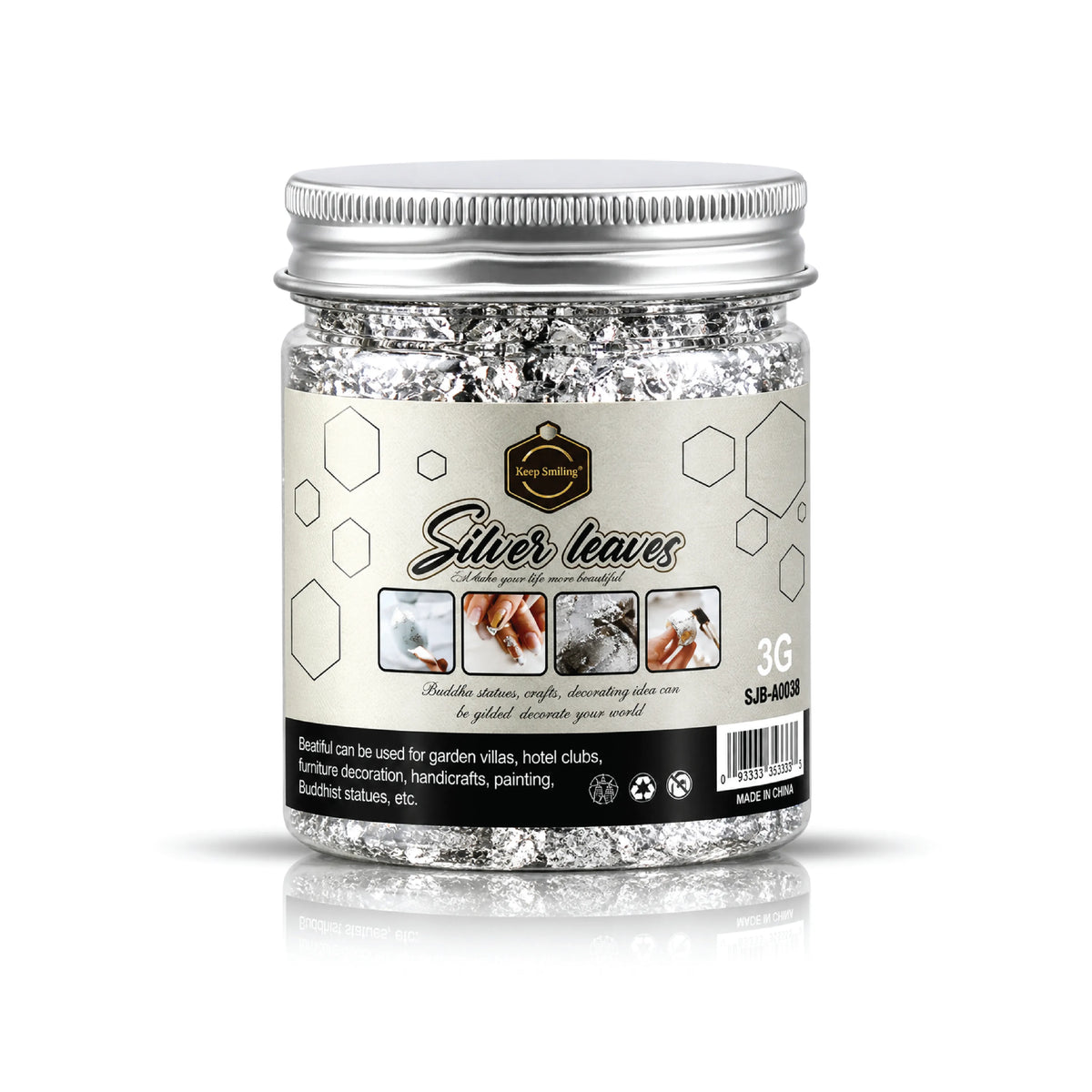 KeepSmiling Silver Leaves Flakes 3G