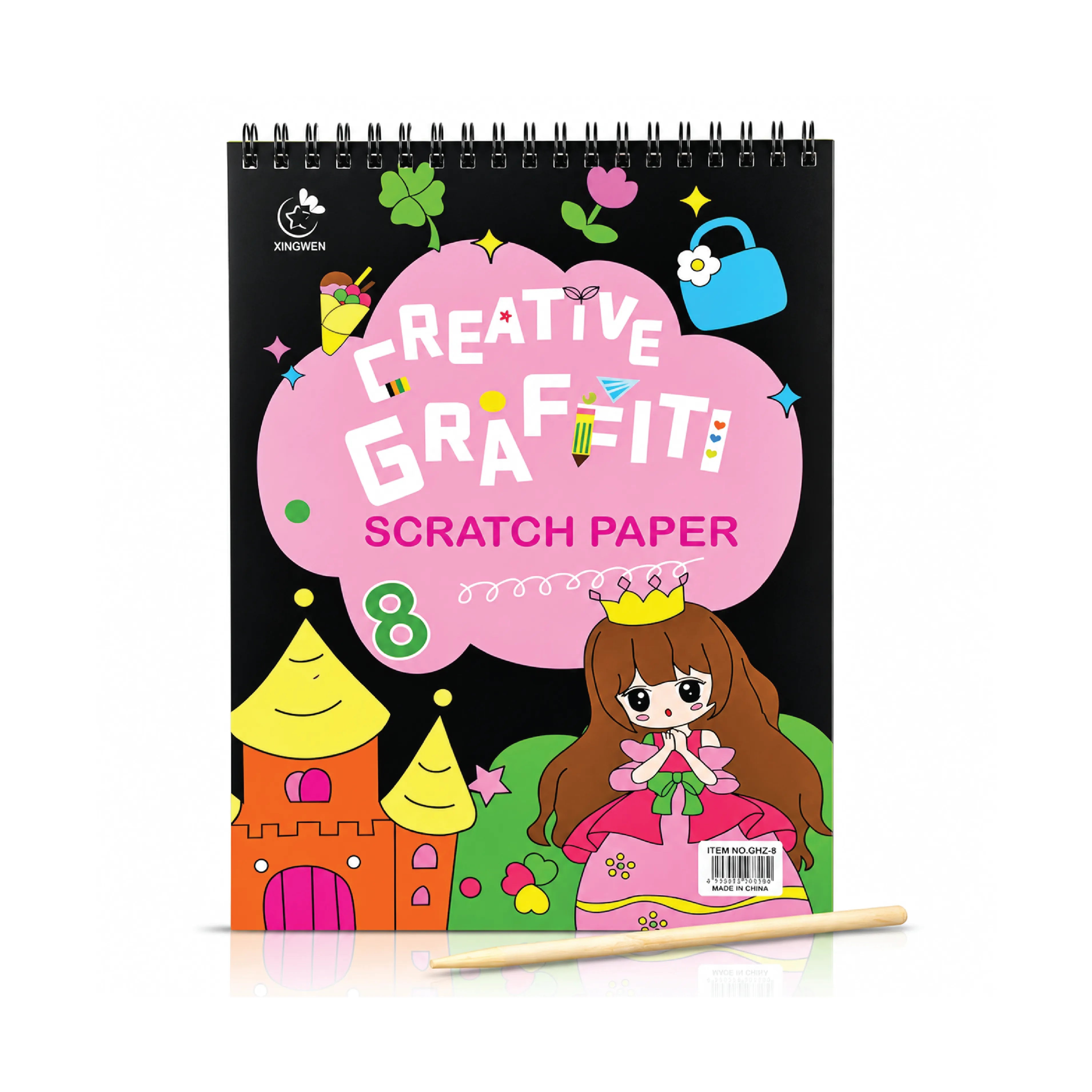 Scratch Paper Graphics Creative Graffiti Scratch Paper Art Set for Kids