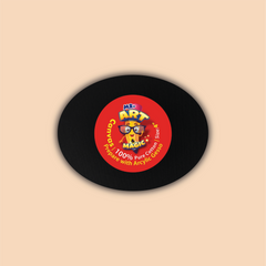 4-Inch Black Oval Canvas Board