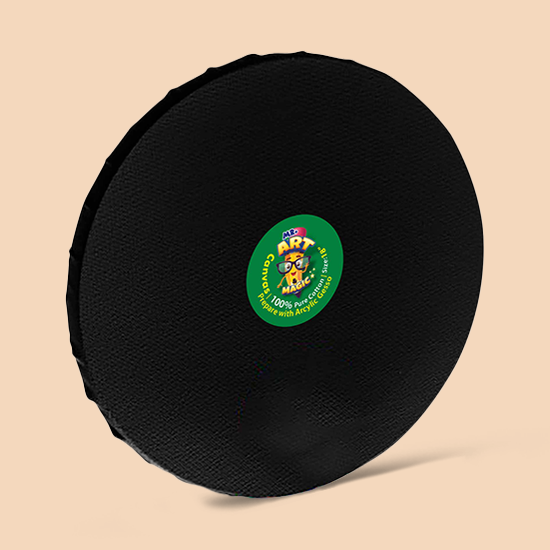 18-Inch Black Round Canvas Board
