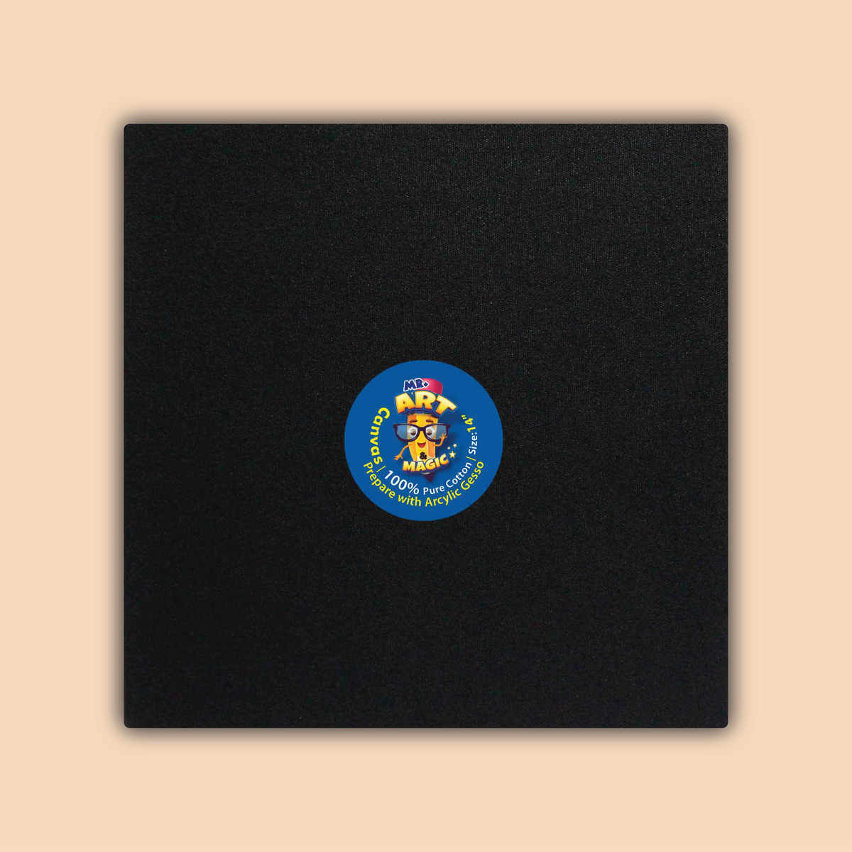 14-Inch Black Square Canvas Board