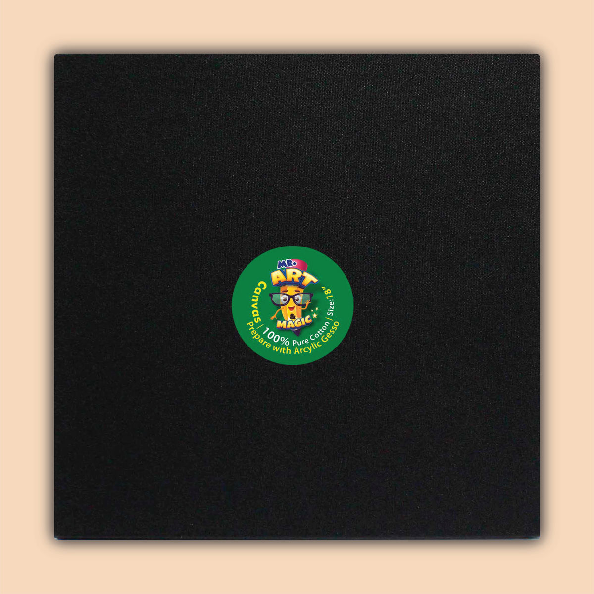 18-Inch Black Square Canvas Board