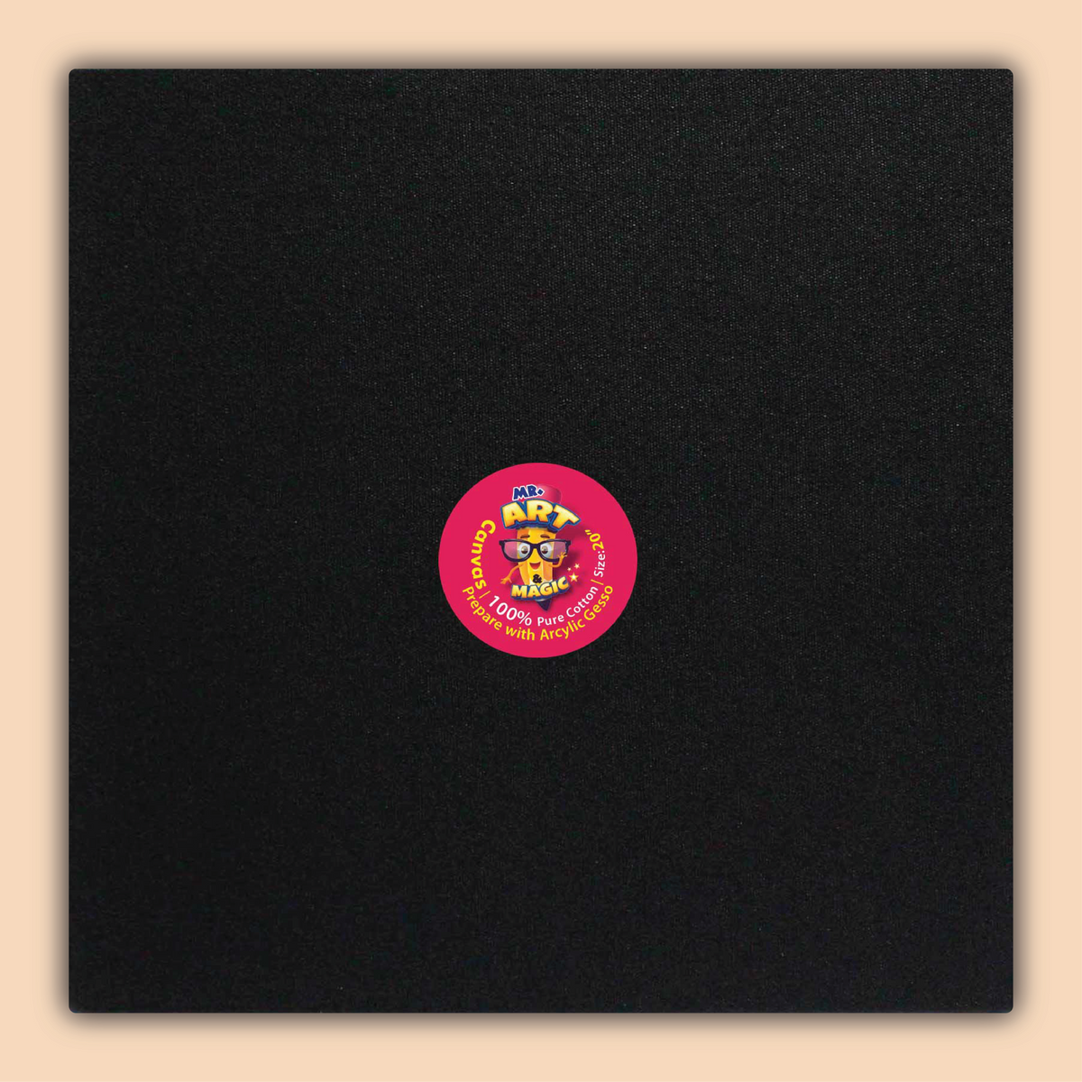 20-Inch Black Square Canvas Board