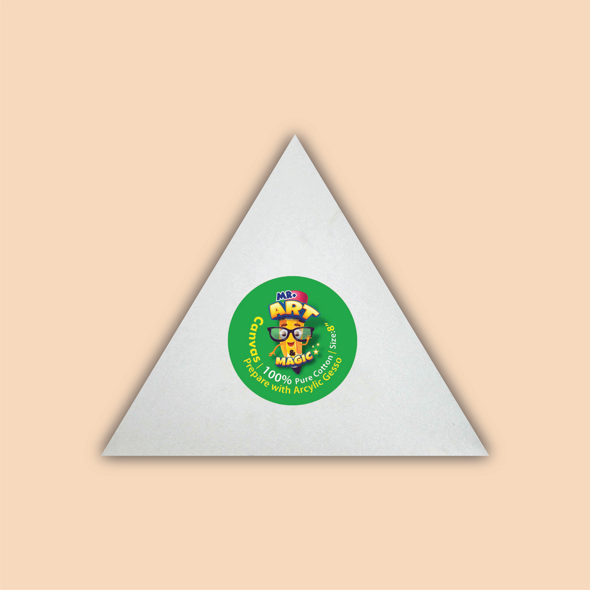 8-Inch White Triangle Canvas Board