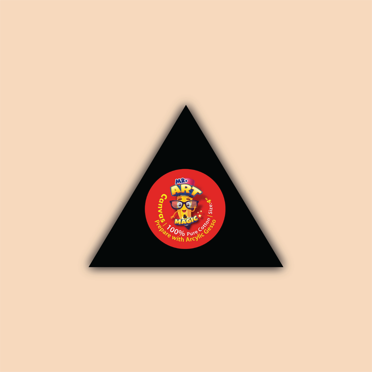 4-Inch Black Triangle Canvas Board