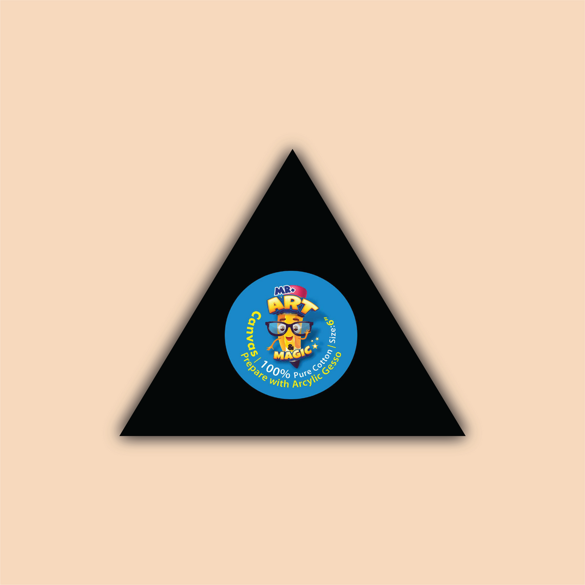 6-Inch Black Triangle Canvas Board