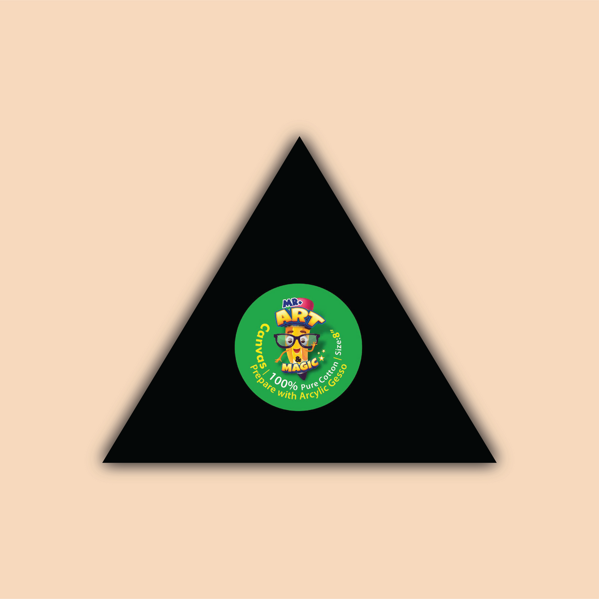 8-Inch Black Triangle Canvas Board