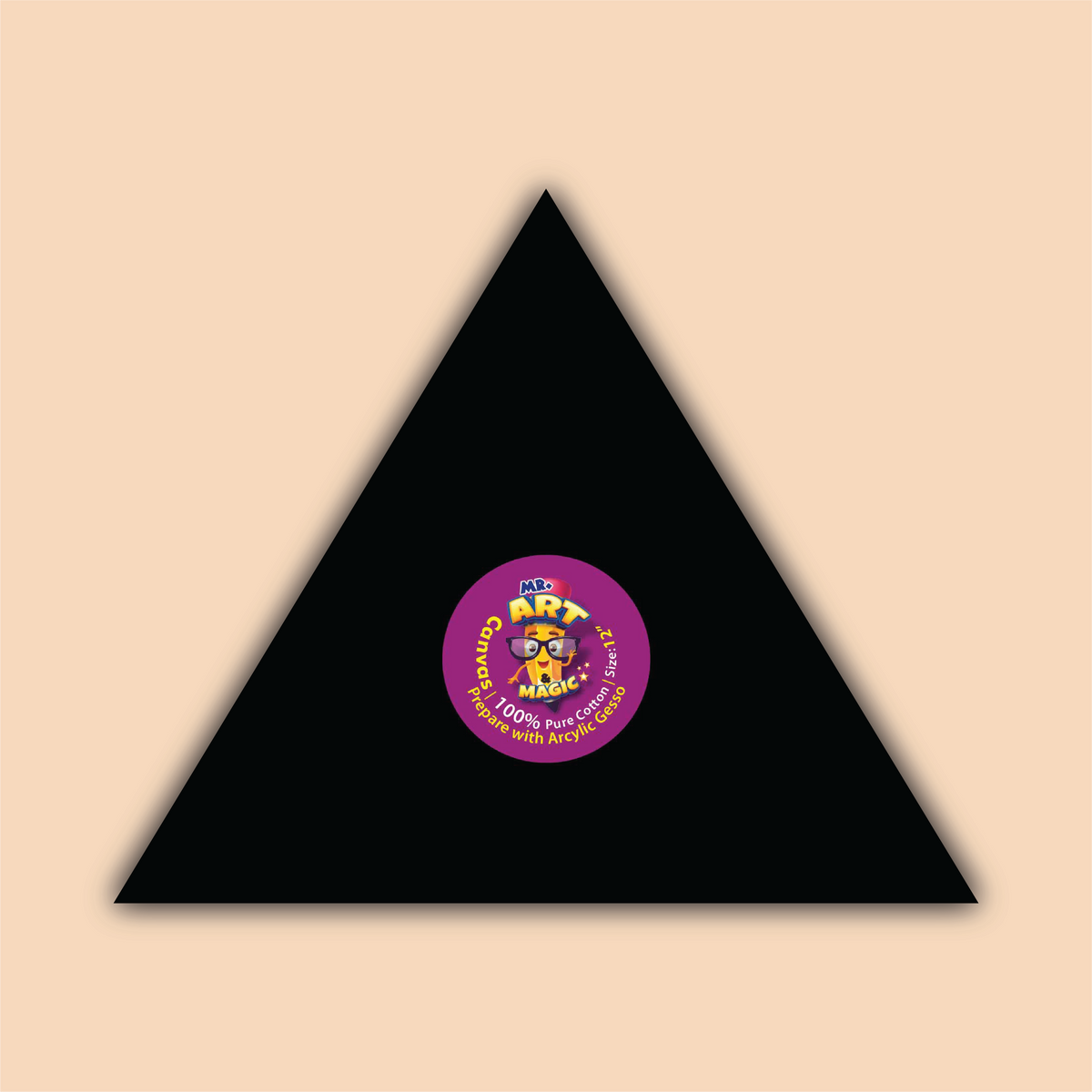 12-Inch Black Triangle Canvas Board